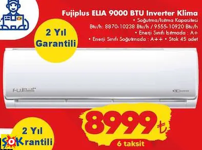 FUJİPLUS ELIA 9000 BTU INVERTER KLİMA FUJİPLUS ELIA 9000 BTU INVERTER KLİMA